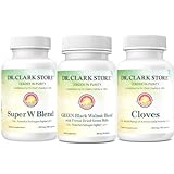 Dr Clark Store Intestine Support & Cleanse Kit - with Freeze-Dried Green Black Walnut Hulls, Wormwood, and Cloves-Helps Maintain Optimum Intestinal Function