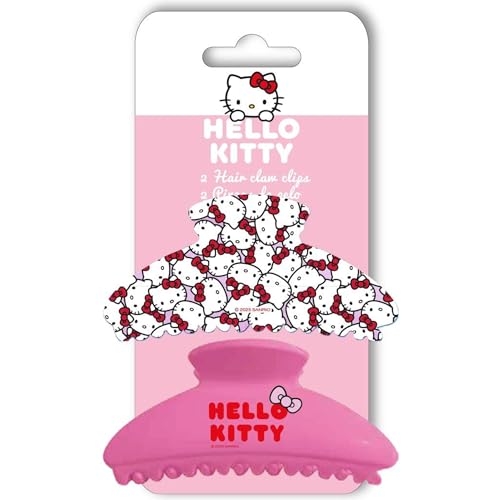 Ciao Kitty Sanrio, set di 2 artigli grandi con motivo kawaii, colori vivaci e tenuta salda per ragazze e ragazzi