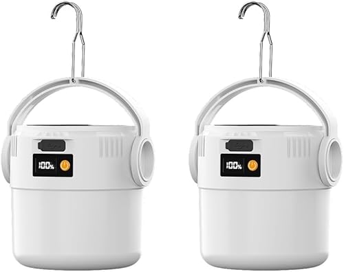 Miniatura 27 de Luces solares de campamento de 100 W, linterna portátil recargable con enganche, lámpara de tienda de campaña para colgar bombillas de batería
