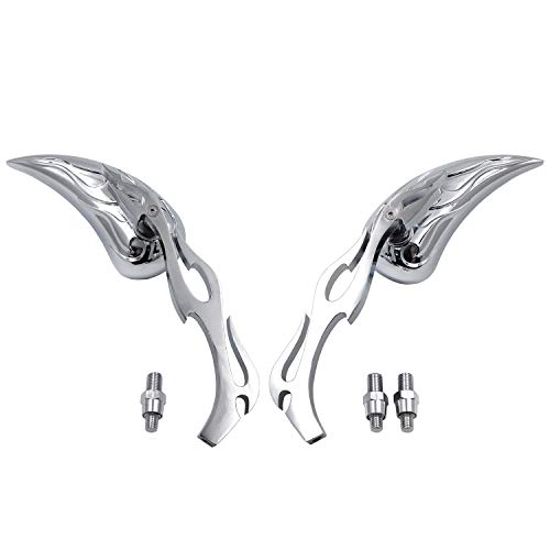 HONGK- Motor Billet Alloy Teardrop Flame Custom Mirror Compatible with Yzfr1 R1 R6 Fzr600 Yzf600R [B01C0SVP9Y] - Thumbnail 7