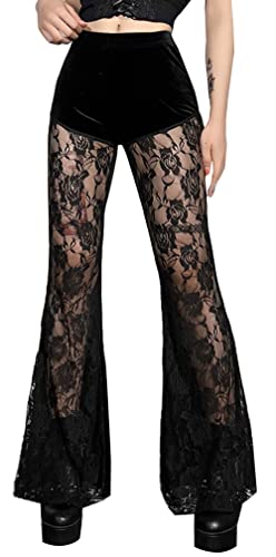 Pantalon gothique femme Y2k taille haute pour affiner la silhouette