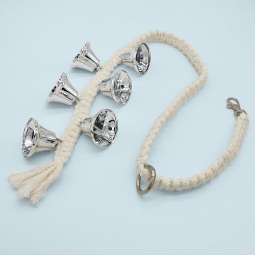 Canine Hanging Doorbells| 6 Canine Potty Coaching Bells| Adjustable Sturdy Braided Rope Door Bell for Canines to Ring to Go Outdoors(Silver, Massive) Canine Hanging Doorbells| 6 Canine Potty Coaching Bells| Adjustable Sturdy Braided Rope Door Bell for Canines to Ring to Go Outdoors(Silver, Massive)