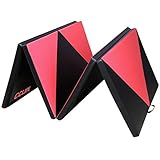 CCLIFE Rot&Schwarz Raute Klappbare Weichbodenmatte Turnmatte Fitnessmatte Gymnastikmatte Rutschfeste Sportmatte Spielmatte, Farbe:Schwarz & Rot A