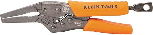 Miniatura 18 de Klein Tools 38663 Juego de alicates de bloqueo, alicates de punta larga de 7 pulgadas y alicates de mandíbula curvados de 10 pulgadas, alto par