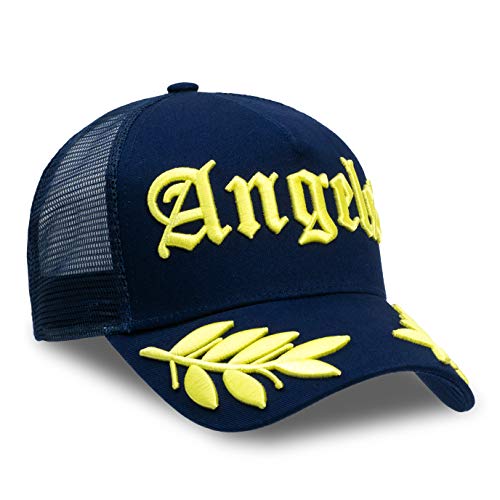 Chiccheria Brand Casquette de Baseball Trucker – Angels – Taille Unique | Sport | Mesh | Fermeture à Pression réglable | Connu de GQ (Bleu Marine)