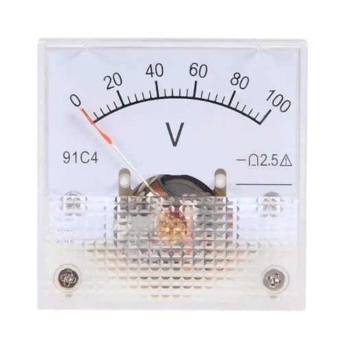 Voltmètre DC analogique 91C4-V 0-50V pointeur panneau jauge de tension courant continu