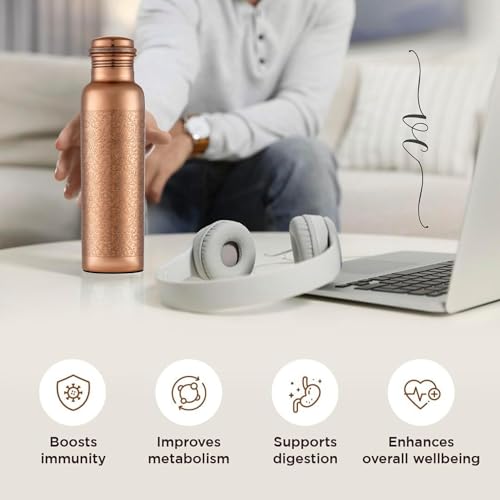 Image of Copper Water Bottle - 32 Oz - Handcrafted Ayurvedic Vessel