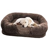 Orthopädisches Hundebett aus Memory-Schaum, wasserdicht, rutschfeste Unterseite, waschbar, unzerstörbares Plüschsofa für Haustiere