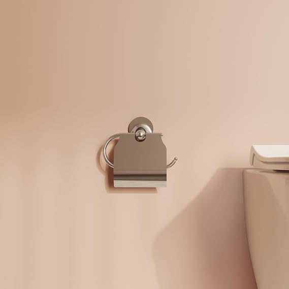 VitrA Marin A44945 Kapaklı Tuvalet Kağıtlığı, 10 x 10 x 10 cm; 360 gram, Krom