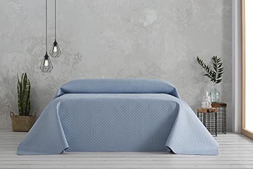 Donegal Collections | Colchas Cama 135 - Colcha Bouti 135 - Colcha de Verano Cama 135 - Colchas de Verano - Colchas Cama 135 Moderna - Colcha Tacto Suave - Fabricado en España -(Azul, Cama 135/140 cm) Cover
