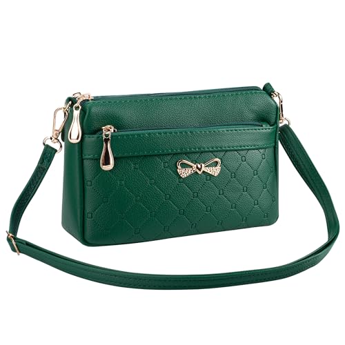 FULEI Sacs à bandoulière pour femme, petits sacs carrés en cuir PU souple, sacs à bandoulière élégants pour femme, décorations en forme de papillon,...