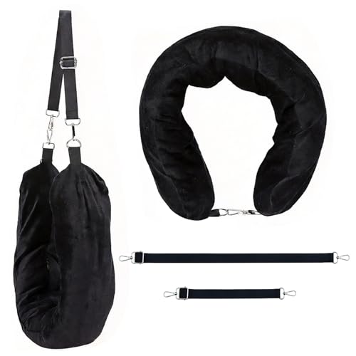 Lulttihy Stuffable Travel Neck Pillow, Soft Velvet Fillable