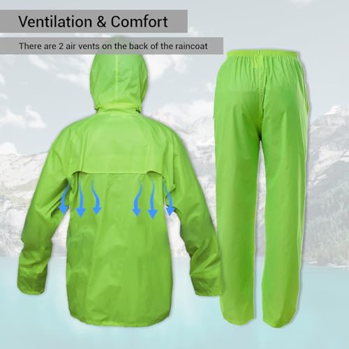 Image of Rizzon Rain Suit Jacket /Trouser for Men Women Waterproof Lightweight Rain Gear for Outdoor Farm Fishing Motorcycle