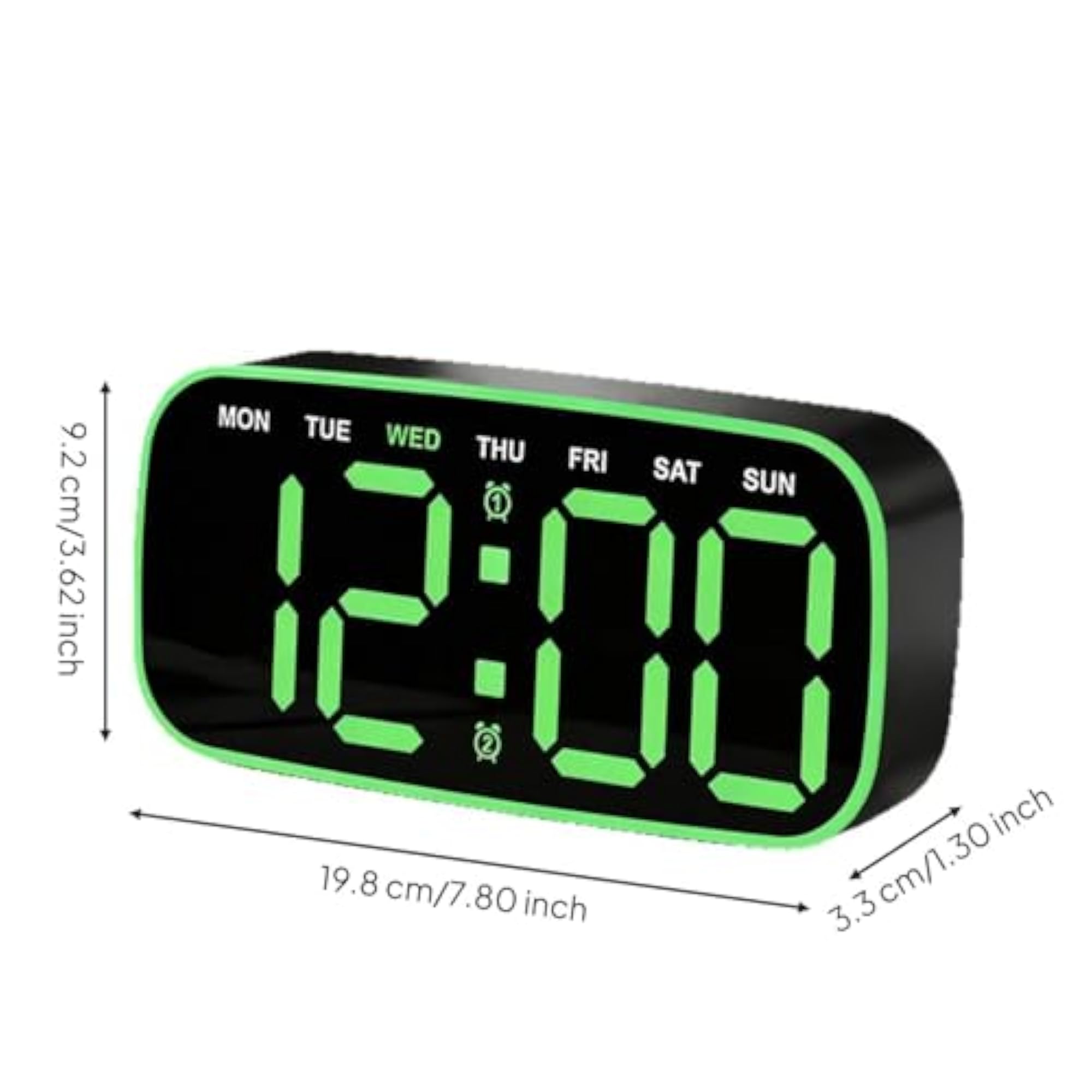 Wood Grain Desk Timepiece Large Display Digital