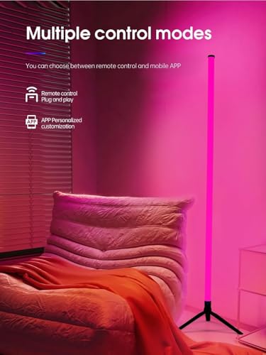 Image of Fire turtle Smart LED Floor Night Light, Remote Control, RGB Color Changing Light for Living Room, Bedroom, or Gaming Room - Modern Ambience Lighting