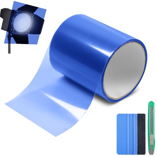 Filtres de lumière colorés transparents autocollants en vinyle bleu pour maison