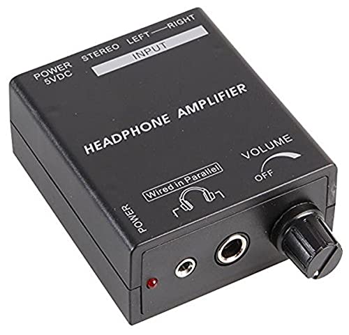 RCA & 3.5mm Black Compact Stereo Headphone Amplifier (97x64x30mm)