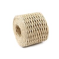 cyclingcolors 1x Raffiabast Raffia Papierschnur 1,5 mm 200 m für Geschenkverpackung Weihnachten Hochzeit Geburtstag Bastelprojekten Dekorieren Weben Gärtnern, Ecru