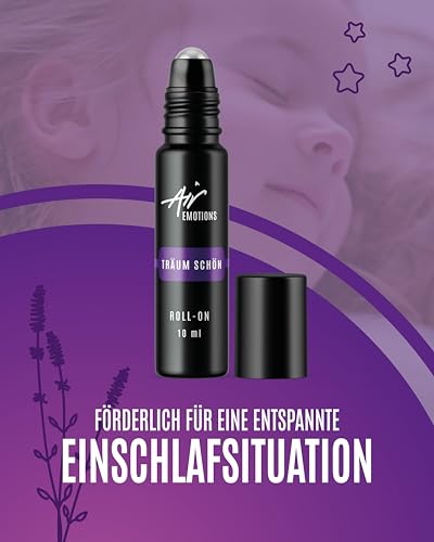 Air Creative® Einschlafhilfe Kinder natürlich - Träum schön Roll-On mit Lavendelöl & Mandarinenöl - ohne Melatonin -100% naturrein, sanft & beruhigend, 10 ml