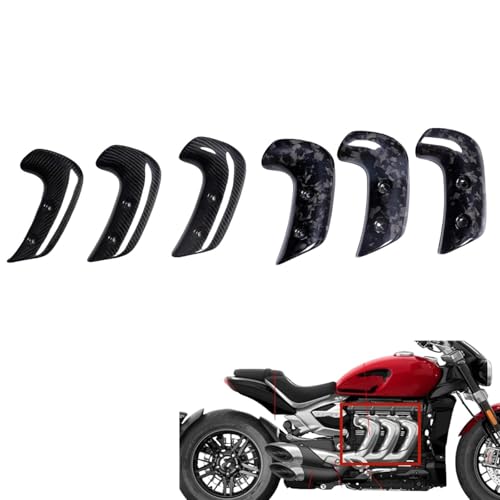 Protector calor escape Triumph Rocket III disipa temperatura lateral fibra carbono 2