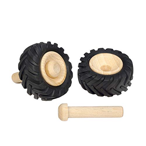 FEINSCHNITTkreativ - FEINSCHNITTkreativ Traktor-Reifen für Modellbau, 2 Stück, inkl. Achsdübel 8 x 41 mm (42 mm)
