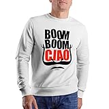 Modelo: Sudadera Hombre Fanta Universe Boom Boom Ciao - Sudadera Hombre - 50% Algodón (XL, Blanco)