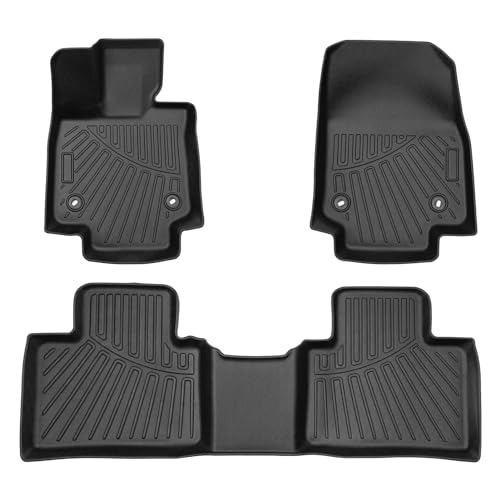 Powerty Floor Mats for 2023 2024 2025 2026 Lexus RX RX350 RX350h RX500h (NOT for RX450h+ PHEV) Accessories All Weather Floor Liner 3D TPE 1st & 2nd Row Floor Mat Heavy-Duty Floor Liners
