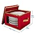 Simplify Holiday Dinner Plate Dinnerware Storage Box | 12.2 Inch | Christmas China | 12 Felt Dividers | Tableware Setting | Red