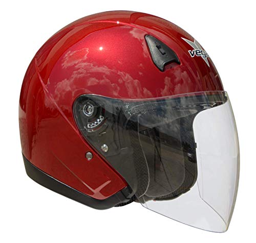 Vega Helmets Unisex-Adult Open Face Vega VTS1 (Candy Red, Small)