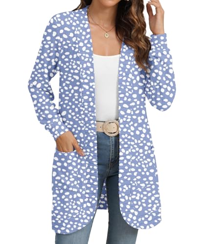 Image of YSYOKOW Cardigan Sweaters for Women Long Sleeve Open Front with Pockets | Long Cardigans for Women Lightweight Soft Casual Dressy Loose Fit Cardigan Sweater with Pockets for Work and Office