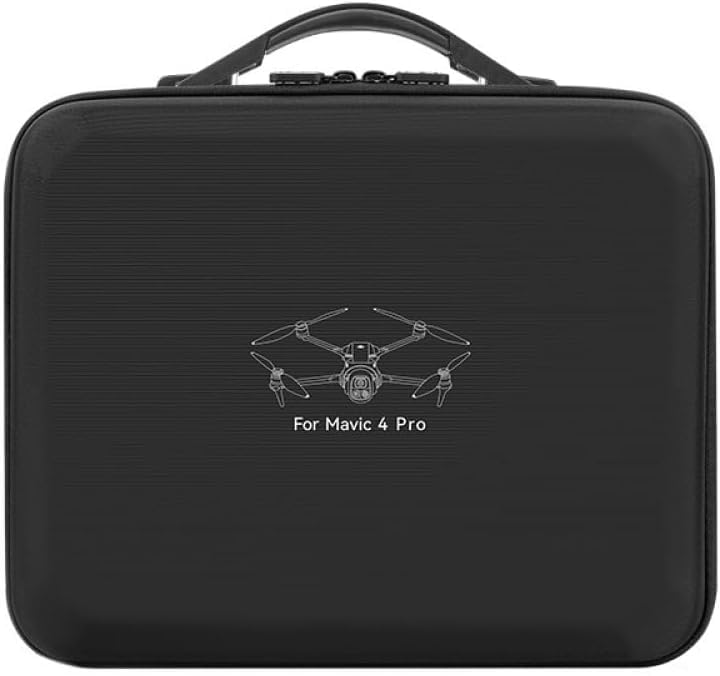 Image of M.G.R.J Carrying Case for DJI Mavic 4 Pro Drone, Travel Shoulder Bag for DJI Mavic 4 Pro Drone Fly More Combo (DJI RC 2 / RC Pro 2) (Hard|PU Leather|Black) (Drone and Accessories are NOT Included)