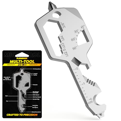 Strumento multifunzione tascabile 26 in 1 a forma di chiave, apribottiglie, apribottiglie, cacciaviti Philip e a testa piatta, chiave esagonale di 8 dimensioni, chiave a brugola, righello, goniometro,
