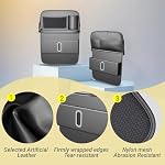 1 Pack Backseat Car Organizer, Large Capacity with Adjustable Foldable Table Tray, Waterproof PU Leather Back Seat Storage with Touch Screen Tablet Holder, Car Travel Essentials, Obsidian Black - Image 5