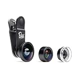 📷 【Kit de 3 lentes compatibles con TODOS los móviles inteligentes】 Wide Angle, Fisheye, Macro con clip universal y estuche portátil: amplíe su campo de visión con el objetivo Wide Angle ideal para fotografías de paisajes naturales o grupos de personas. Dispare lo infinitamente pequeño con el objetivo Macro perfecta para fotografiar los detalles de un copo de nieve o cualquier otra textura invisible a simple vista. Redondea las esquinas con la lente Fisheye ideal para selfies inolvidables