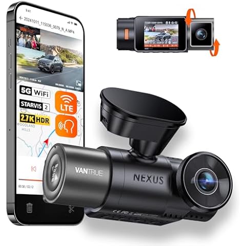 Vantrue N2X 2.7K Uber Dash Cam Front and Inside, 5G WiFi Dual Dash Camera for Car with HDR IR Night Vision, STARVIS 2, GPS, LTE Support, 24/7 Parking Mode, 2.5K/60FPS, Voice Control, Support 512GB Max Cover