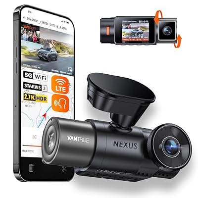 Vantrue N2X 2.7K Dash Cam Front and Inside, 5G WiFi Dual Dash Camera for Car with HDR IR Night Vision, STARVIS 2, GPS, 2.5K/60FPS, G-Sensor, 24/7 Parking Mode, Voice Control, Support 512GB Max