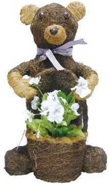 (RA818 Decorative Brushwood Animal Planter - Indoor & Outdoor Bear Shaped Topiary Pot Planter for Gardening (14 Inch)