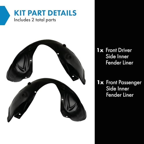 Image of TRQ Front Inner Fender Liner Set Compatible with 2011-2014 Chrysler 300 CH1248155 CH1249155