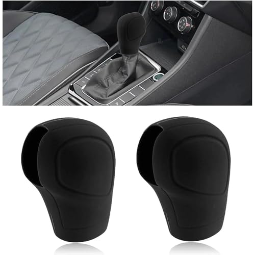 2PCS Silicone Car Gear Shift Knob Cover, Anti Slip Universal Fit Protective Cover for Automatic Shifter, SUV, Truck and Van, Easy to Install and Clean - Kivano