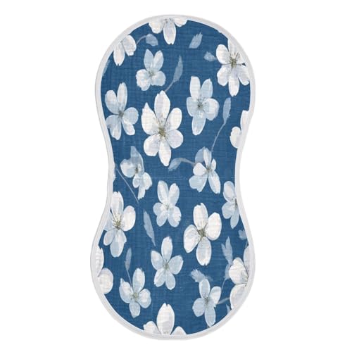 Flower Plant Burp Cloths Cotton Baby Washcloths,Large 22x11in Burping Cloth Absorbent and Soft for Newborn Baby Boys and Girls,4 Pack - Main Image