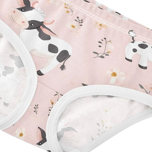 Wusikd Cows Pink Girls' Underwear Cotton Cute Girls Briefs Soft Toddler Underwear 2T4