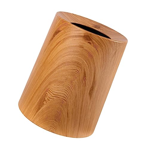 MAGICLULU Wood Texture Ash-bin Simple Design Trash Can Hidden Lidless Waste Container for Home