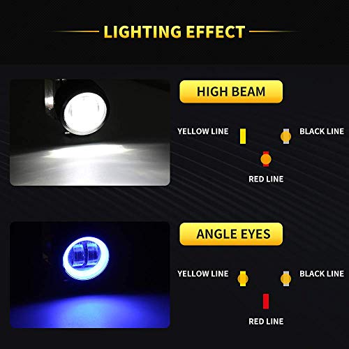 40W LED Auxiliary light 2PCS 3'' Motorcycle LED Fog Driving Running Lights with DRL Angel Eye 6000K White Spot Lighting Off-road Vehicle Marine Work Light, 2 Years Warranty (2PCS,Blue Halo) - Thumbnail 6