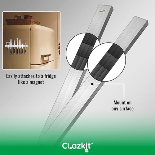 Image of Clazkit 12 Inch Stainless Steel Magnetic Knife Bar with Multi-Purpose Functionality as a Knife Holder, Knife Strip, Magnetic Tool Organizer, Art Supply Organizer & Home Organizer