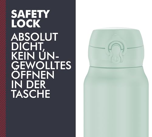 THERMOS ULTRALIGHT BOTTLE 0,75l, soft mint mat, Thermosflasche aus Edelstahl, 10 heiß / 20 h kalt, absolut dicht für Wasser, Tee, stille Getränke