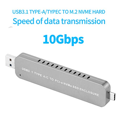 Carcasa externa USB3.1 Type-A+C para SSD M.2 NVME miniatura 6