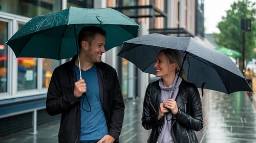 Image of SIEPASA Umbrella for Men - Automatic Large Size Foldable Umbrella with Travel Cover for Man and women - 3 fold Windproof umbrella