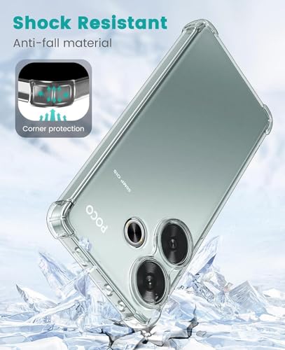 Image of BOXXO Flexible Back Cover for Mi Redmi 13 5G | Back Cover Transparent Clear Shockproof Case Four Corner Protection | Slim Protective Mobile Phone Cover for Mi Redmi 13 5G