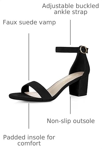 Allegra K Allegra K Women's Open Toe Block Heel Ankle Strap Sandals