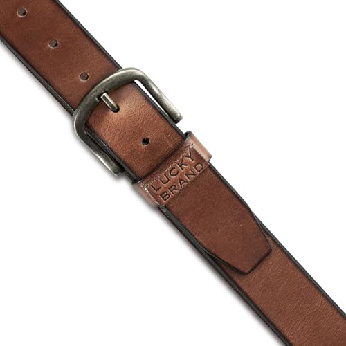 Image of Lucky Brand Men's Jeans Leather Belt| Classic| Casual| Dress| Everyday| American Heritage| Genuine Leather| Metal Buckle